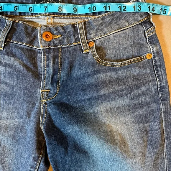 Lucky Brand Dark Blue Boot Cut Jeans low rise sz 0/26R 5pkt design, casual - Picture 12 of 16